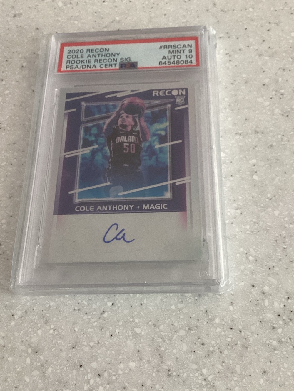 2020 Recon Cole Anthony Rookie Autograph Card - Purple/Blue